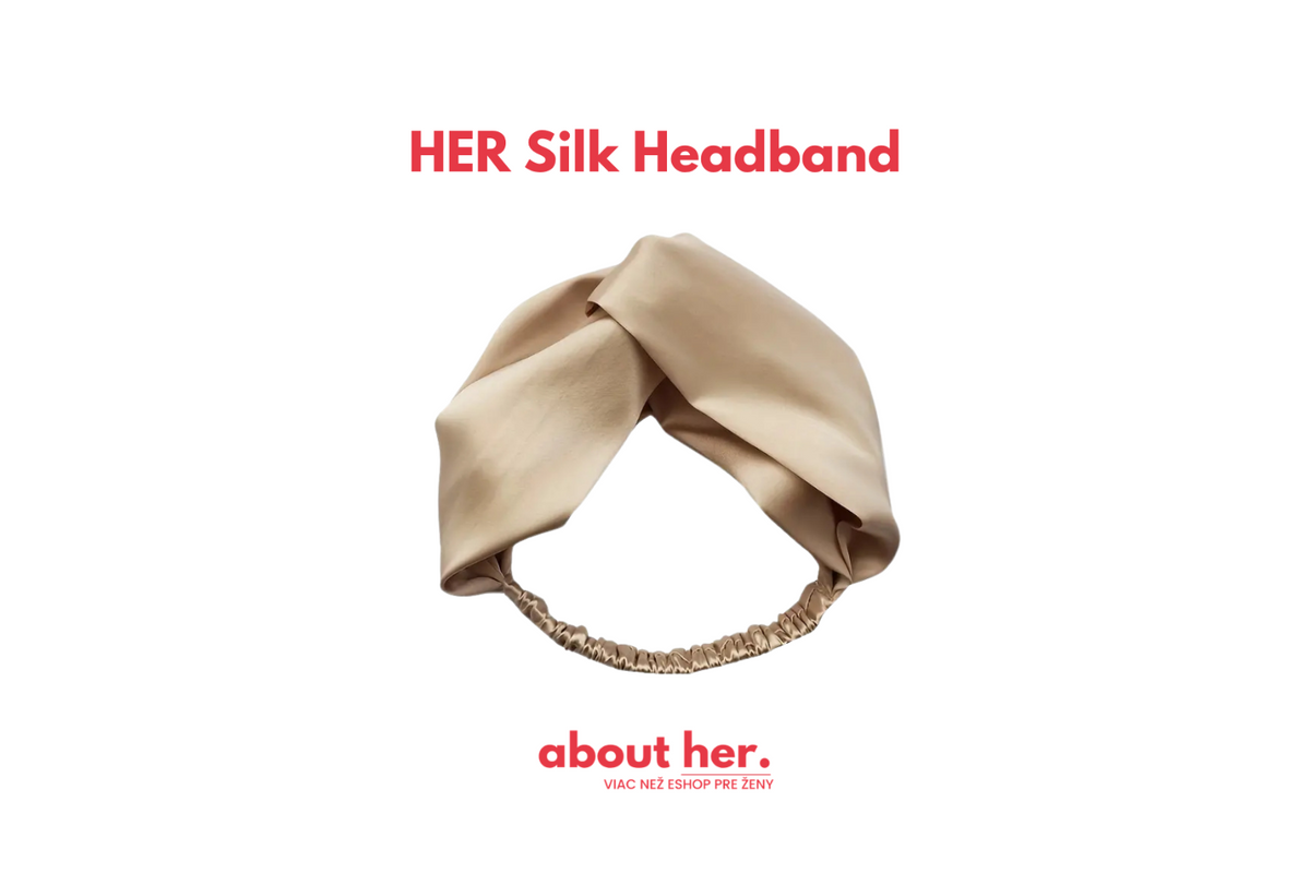 Hodvábna čelenka HER Silk Headband, originálna fotografia AboutHer.