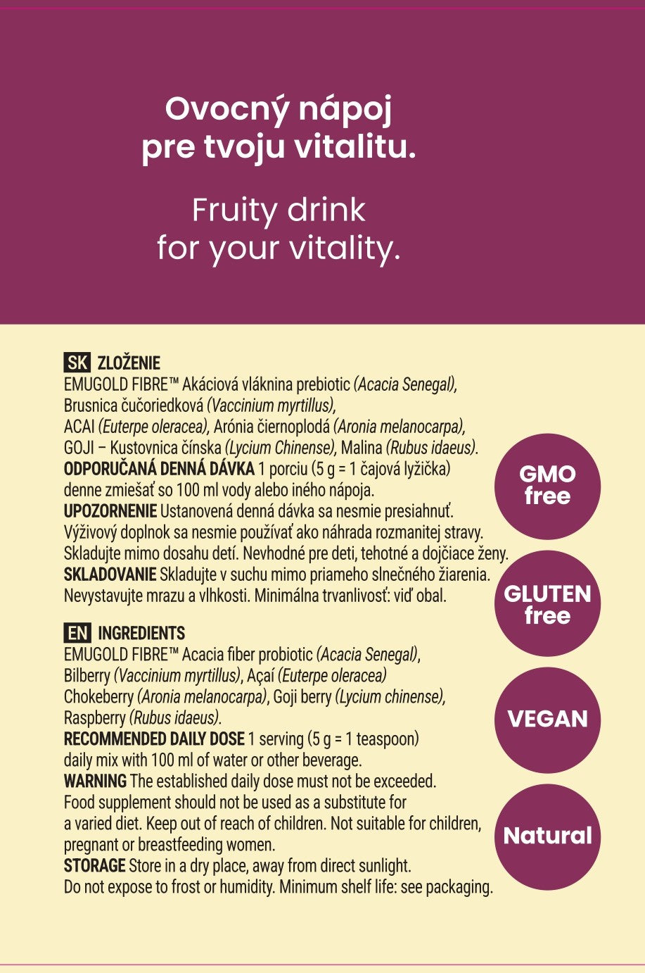 Ovocný nápoj - Imunita (vhodné aj pre deti)